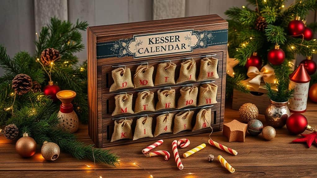 christmas calendar with bags