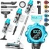 KESSER Akku-Staubsauger kabellos, 70 Min Laufzeit, leise, LED-Display, Anti-Tangle-Bürste