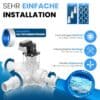 KESSER Bypass-Set Pool mit 3-Wege-Ventil, Ø32/38 mm Adapter, ideal für Sandfilteranlagen