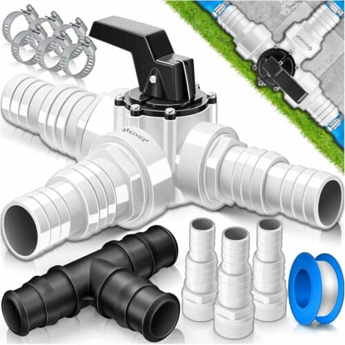 KESSER Bypass-Set Pool mit 3-Wege-Ventil, Ø32/38 mm Adapter, ideal für Sandfilteranlagen