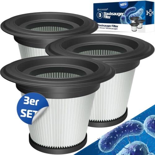 KESSER Ersatzfilter-Set (3 Stück) für KESSER Akkusauger – 3in1 kompatibel, langlebig