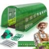 KESSER Folien-Gewächshaus | stabiler Stahlrahmen | 16 Fenster mit Netz | 170 g/m² Folie