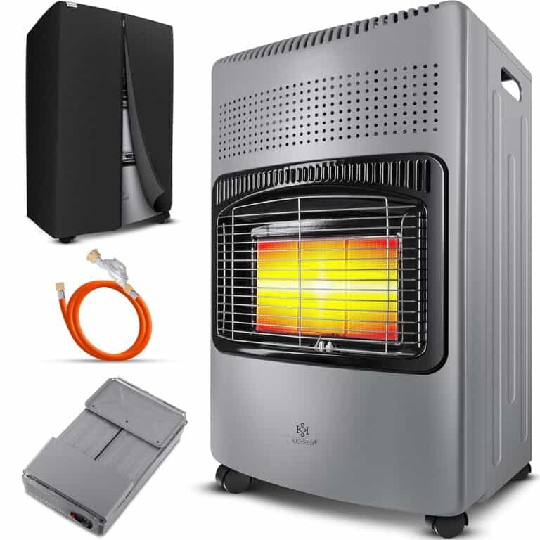 KESSER Gasheizer 4200W Keramikbrenner mit Gasdruckregler & Gasschlauch, Infrarot