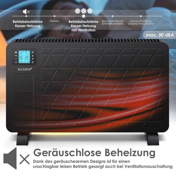 KESSER Konvektor Premium mit 3 Heizstufen, Thermostat, Fernbedienung, Timer, LCD