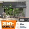 KESSER® Markise 200 cm | UV-Schutz | Höhenverstellbar | Klappbar für Terrasse und Balkon