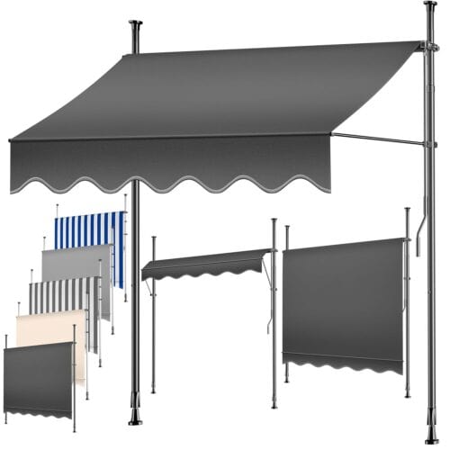 KESSER® Markise 200 cm | UV-Schutz | Höhenverstellbar | Klappbar für Terrasse und Balkon