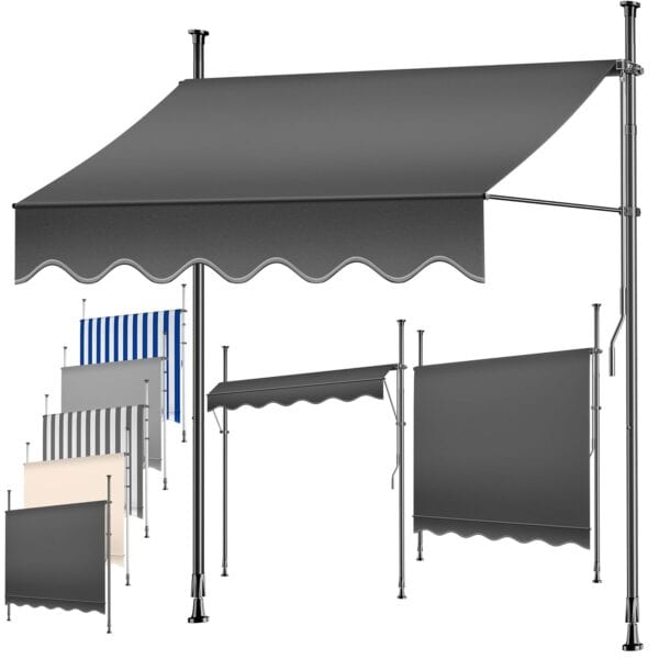 KESSER® Markise 200 cm | UV-Schutz | Höhenverstellbar | Klappbar für Terrasse und Balkon