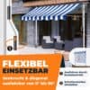 KESSER® Markise 200 cm | UV-Schutz | Höhenverstellbar | Klappbar für Terrasse und Balkon