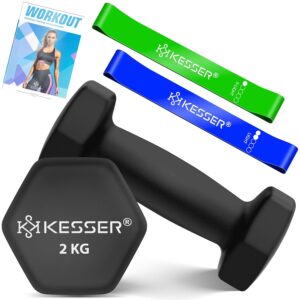 KESSER Kurzhantel-Set 2er (2–5 kg) – Neopren, Hexagon-Form, rutschfest