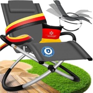 KESSER® Relaxliege Liegestuhl | Gartenliege Sonnenliege | Gartenstuhl | Klappstuhl faltbar | Schwungliege | Schaukelsessel | ergonomische Relaxsessel | wetterfest | 180 kg...